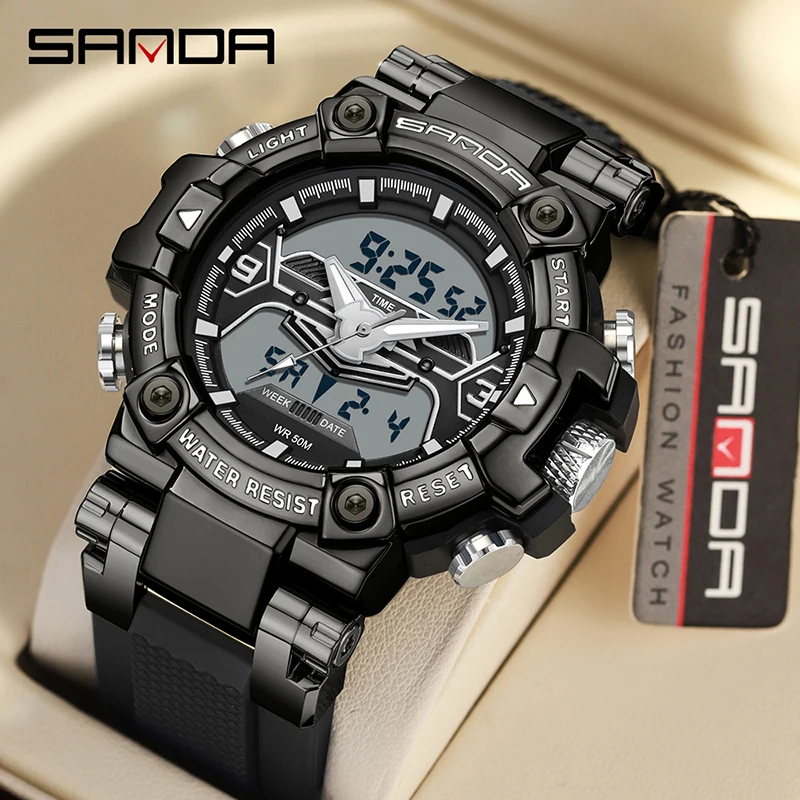 SANDA Men Digital Watch G Style Sports Waterproof Stopwatch Military Premium Watches Magic Color Cool Luxury Wrist watch Relojes