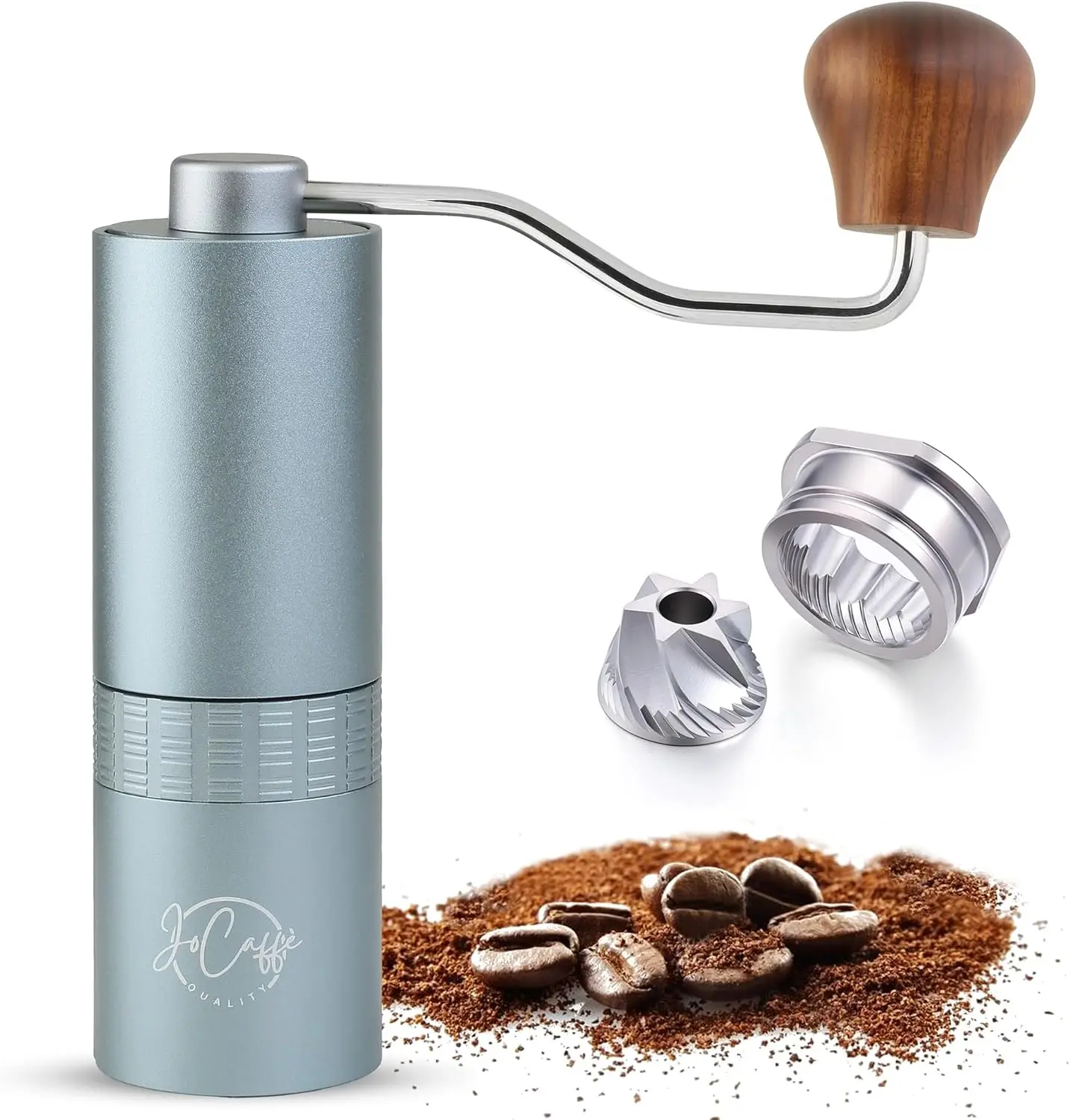 

Ручная кофемолка из нержавеющей стали, регулируемые настройки для пресс-эспрессо для френч-пресса, портативное домашнее использование