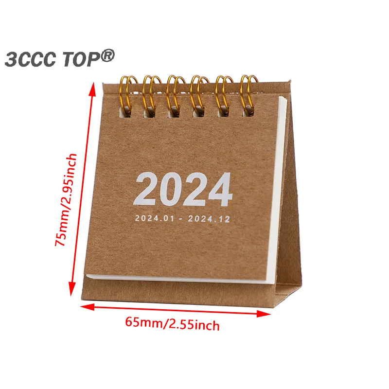 1PC Agenda 2024 Mini Desk Calendar Desktop Paper Calendar Creative Table Daily Schedule for Office School Desk Decoration