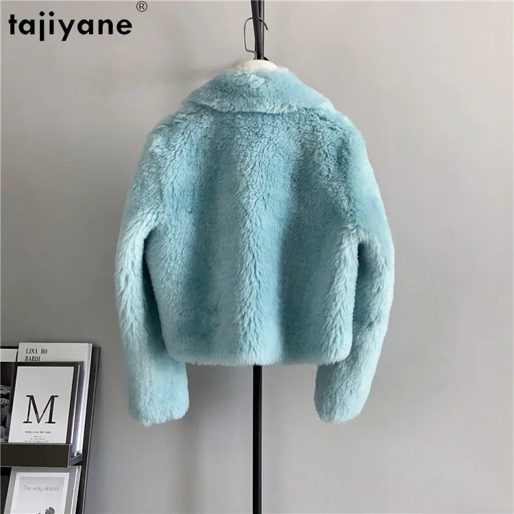 Takyane Short 100% cappotti di lana per le donne 2023 inverno autunno elegante giacca di tosatura di pecora cappotto di pelliccia di moda Jaqueta