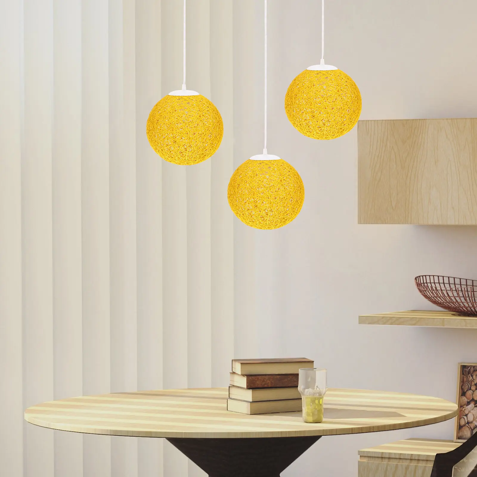 1Pcs Rattan Chandelier Cover Ceiling Light Shade Rustic Woven Pendant Lamp Decoration Suitable for Hallway Corridor Kitchen Cafe