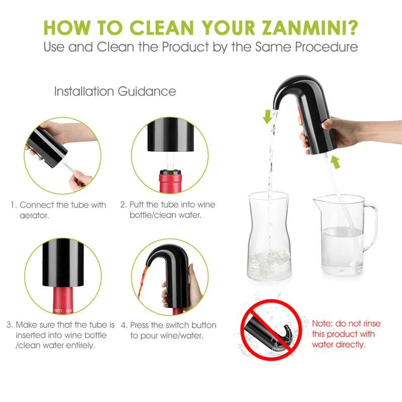 

Electric Wine Pourer Wine Aerator Portable Pourer Instant Wine Decanter Dispenser Pump One-Touch Automatic USB Rechargeable