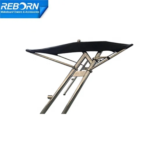 Reborn Pro3 Foldable Tower Bimini Black Canopy 2200V for Launch Wakeboard Tower