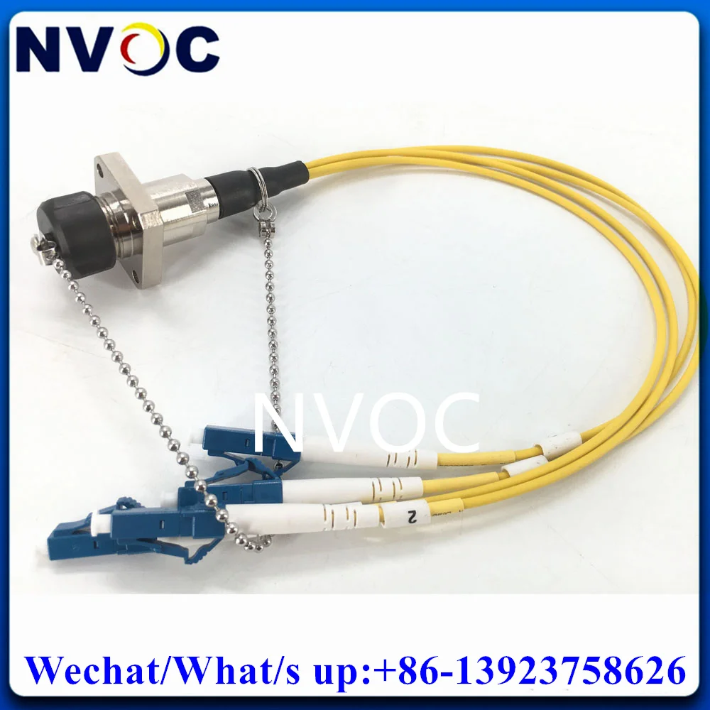 SM,4C,G657A1,4Core ODC Square Socket Female to LC/ST/FC/SCUPC 0.3M 2.0mm Yellow LSZH Armored Fiber Cable Connector For Panel