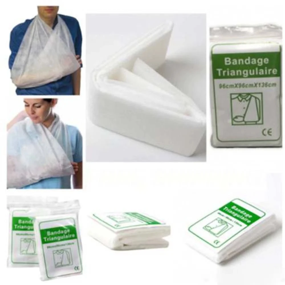 Bandage Triangulaire Non Tissé pour Premiers Secours, Sauvetage en Plein Air, Enveloppement de Bras d'Urgence, Fixation de Fracture de Support, Ceinture de Protection, 1 Pièce