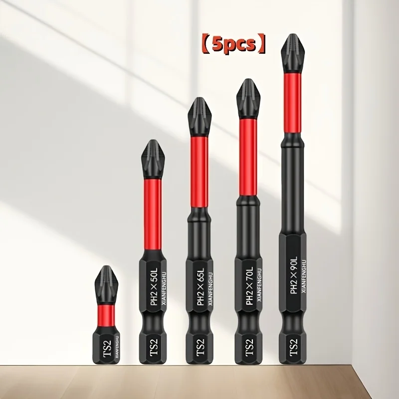 Five-Piece S2 Steel Magnetic Anti-Slip Drill Bit Set, Reinforced Tip Is More Wear-Resistant, Strong Magnetic Anti-Slip Texture
