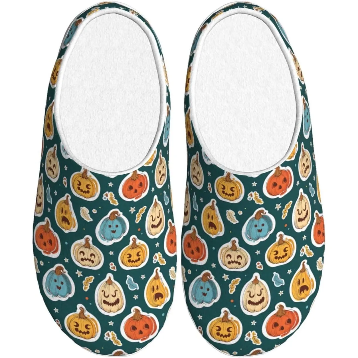 

Красочные тыквенные Хэллоуин фланелевые TPR хлопковые нескользящие домашние тапочки для женщин и мужчин