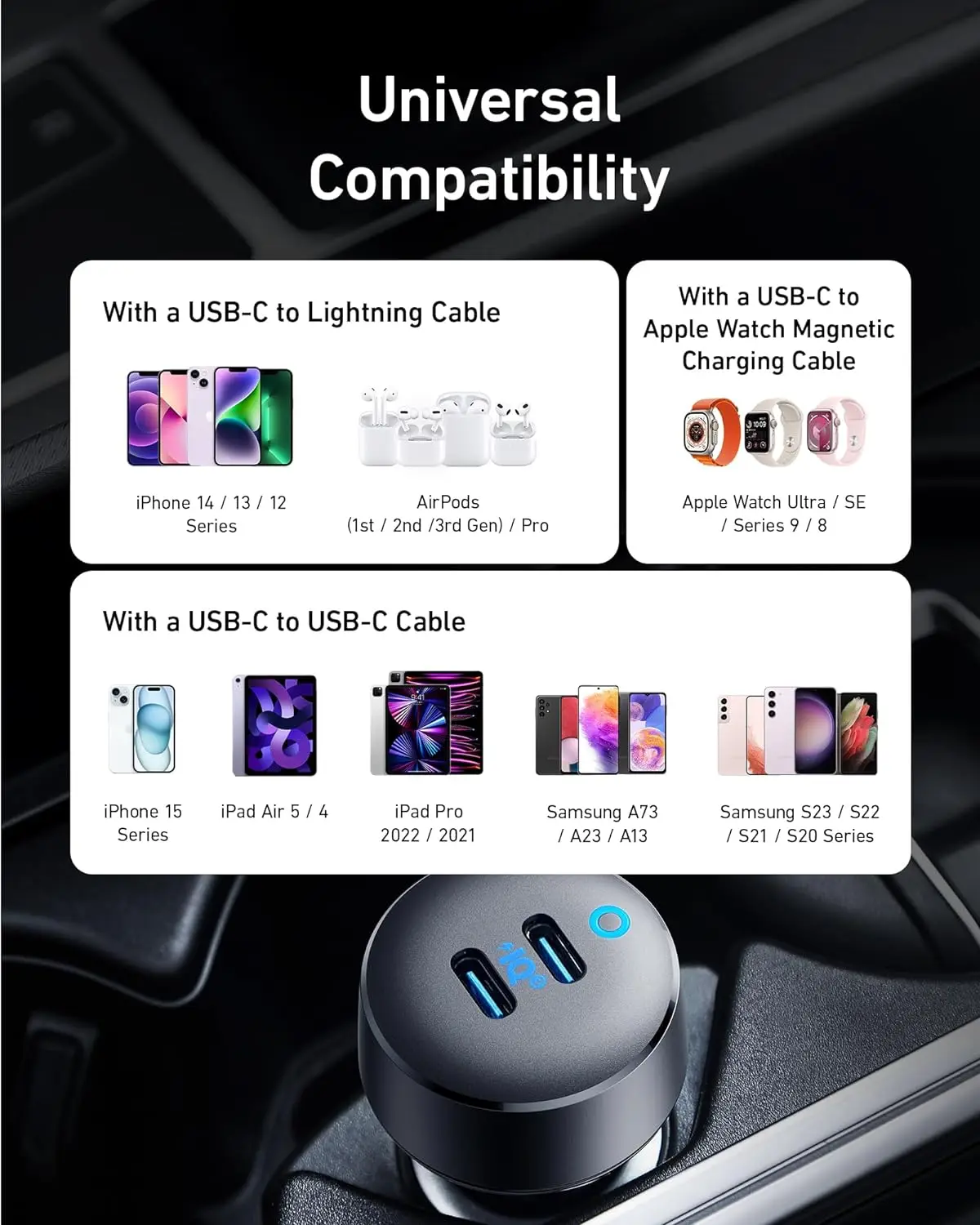 Anker USB C Car Charger 40W 2-Port PowerIQ 3.0 Type C Adapter PowerDrive III Duo with Power Delivery for iPhone view 6