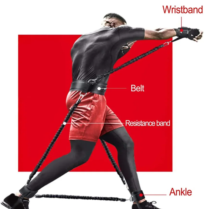 Boxing Resistance Bands & Exercise Bands Adjustable Waist Strap Trainer Workout Band for Agility Resistance Training Mma – Image 6