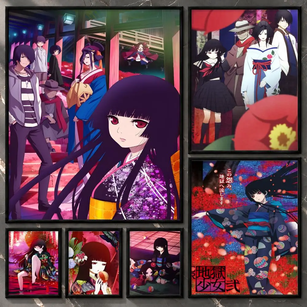 Hell Girl Folklore Revenge Supernatural Horror Anime Series Poster Aesthetic Unframed Wall Prints for Bedroom & Living Room