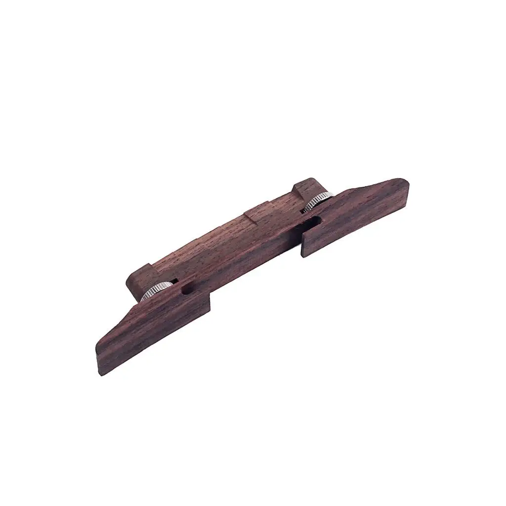 Wooden Jazz Guitar Bridge with Adjustable Thumbwheels for Classic and Electric Guitar Parts