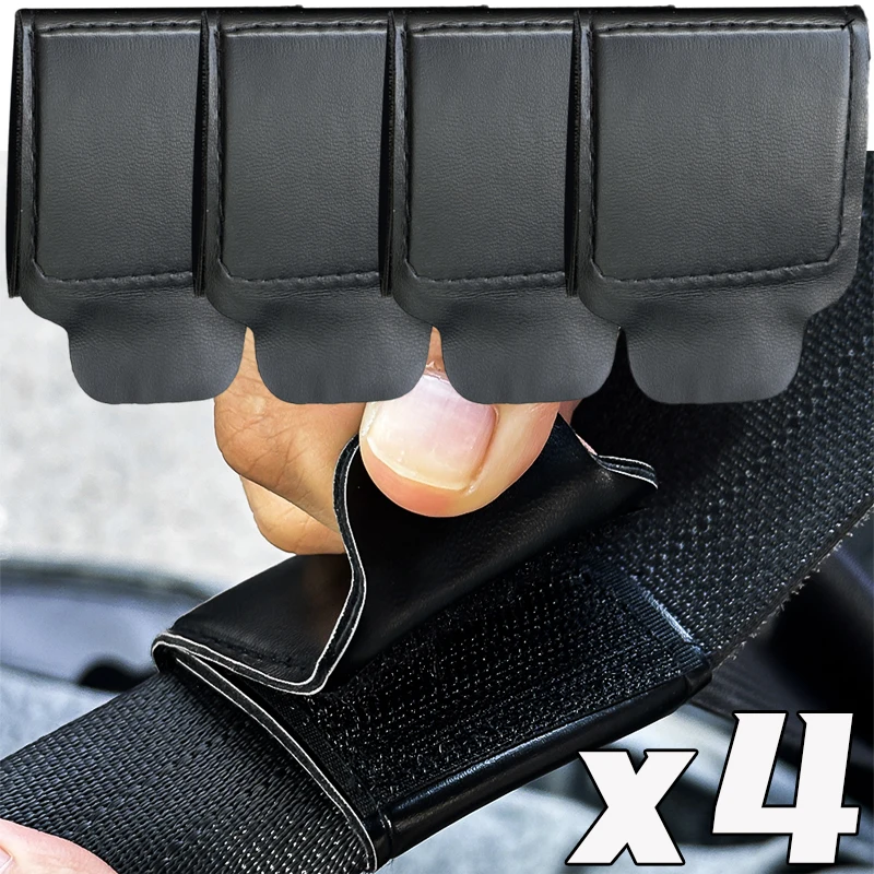 1-4PCS Car Seat Belt Adjuster PU Leather Seat Belt Limiter Fixed Clip Anti-stretching Neck Belly Child Protection Car-Styling