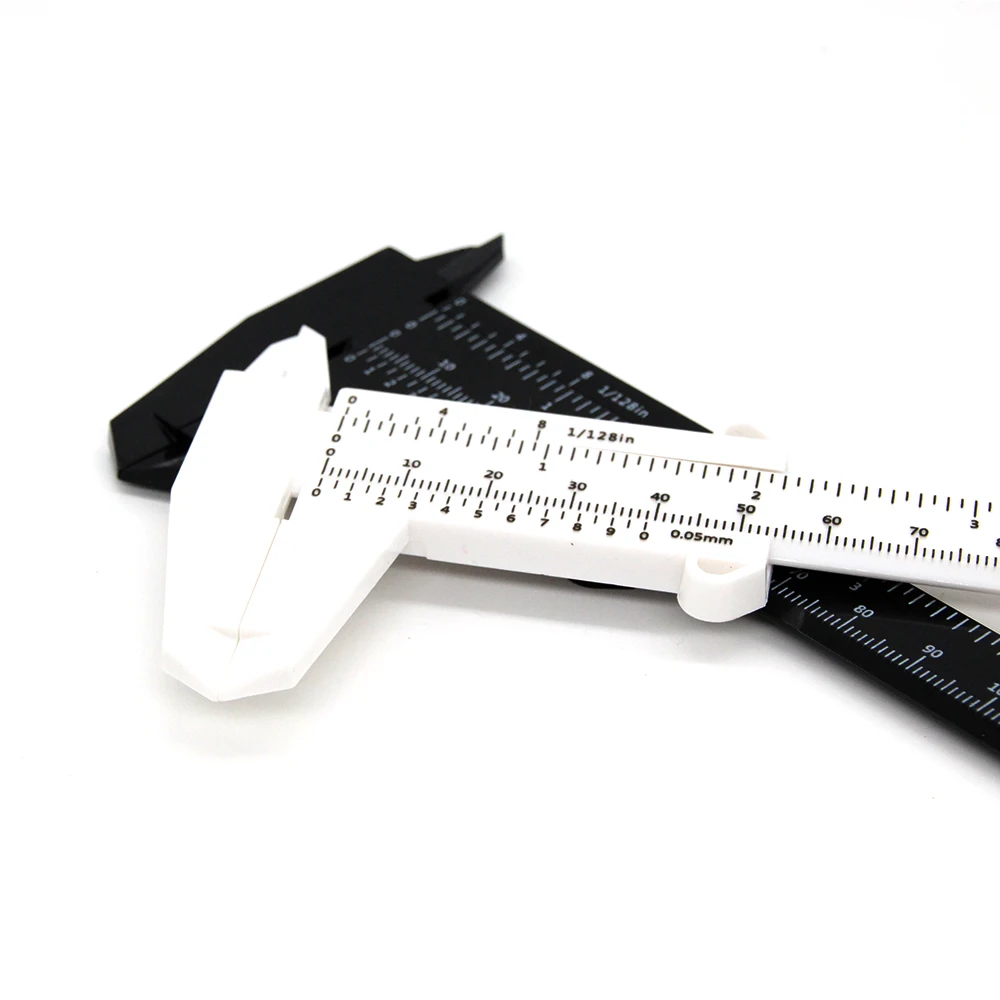 

Plastic Ruler Gauge Caliper Makeup Eyebrow Double Scale Sliding Reusable Measuring Microblading Tattoo Black/White Caliper Tool