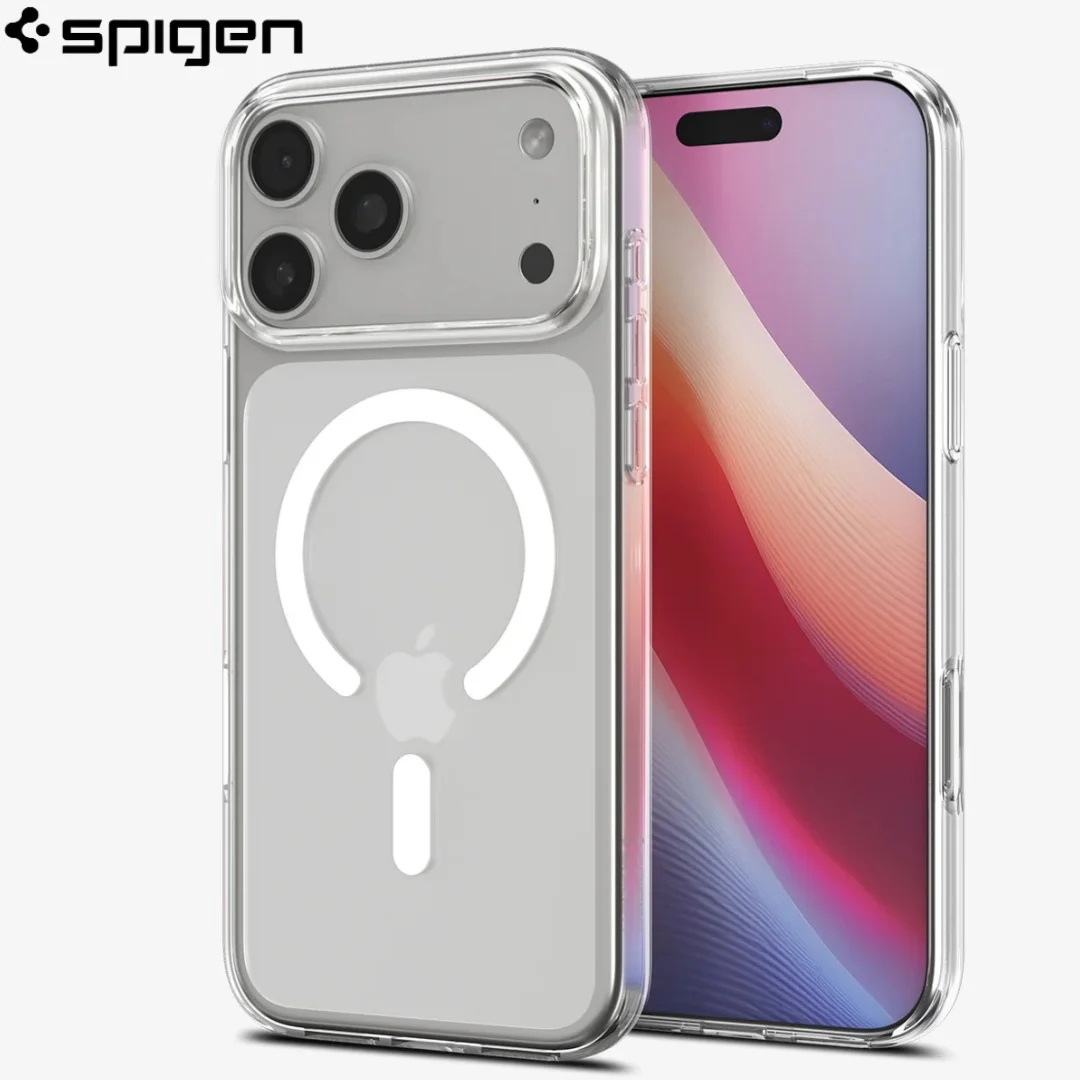 Funda Magnética Transparente Spigen Ultra Hybrid MagFit para iPhone Air 17 Pro Max 16 15 14 Plus 13 12, Compatible con Magsafe, TPU, Antigolpes