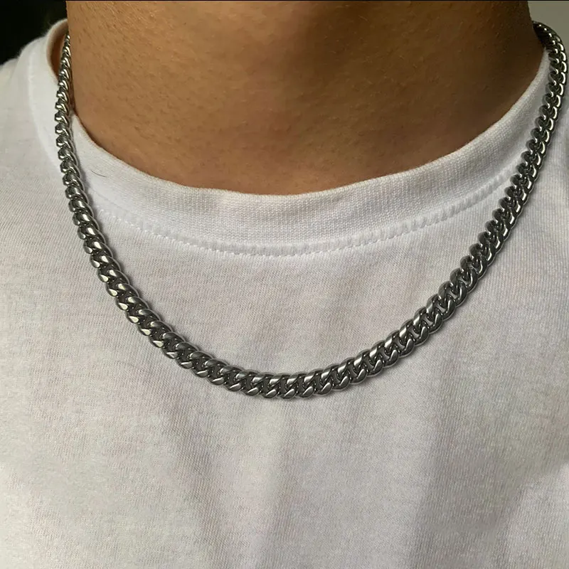 High Quality 6mm Unisex 925 Silver Cuban Chain Necklace For Men Hip Hop Jewelry