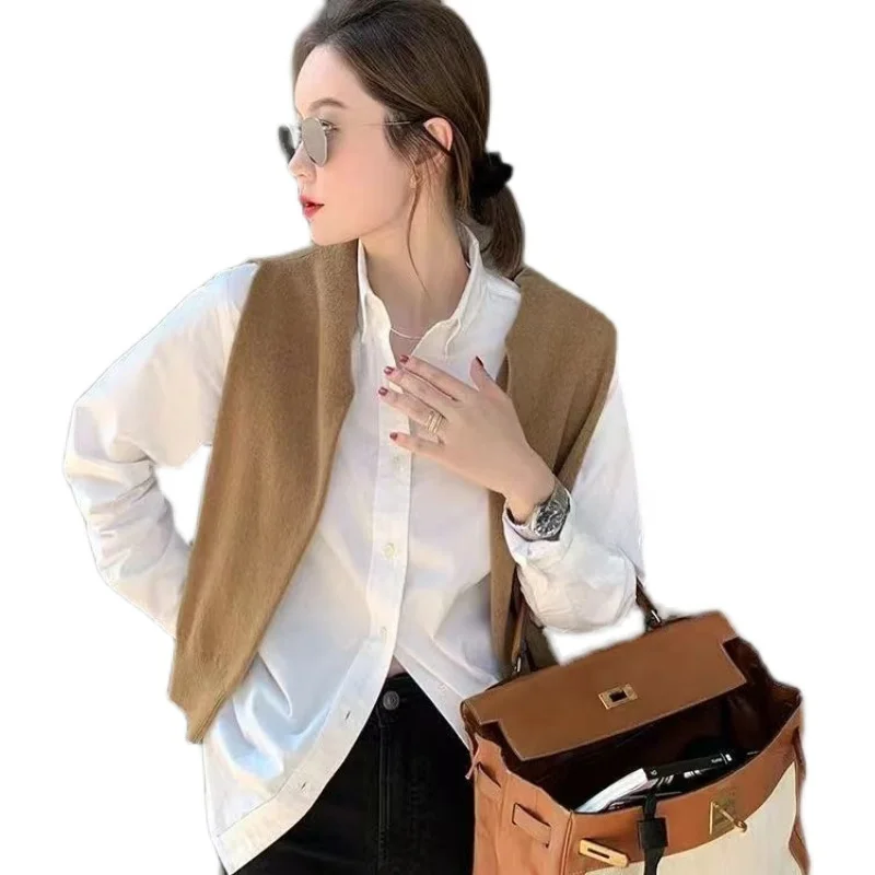 Liberline Sisy Cotton Ivy irt Damen Casual Sle Commute Faion Frühling 2023, neue lockere Passform, lang, Sve, reine Farbe