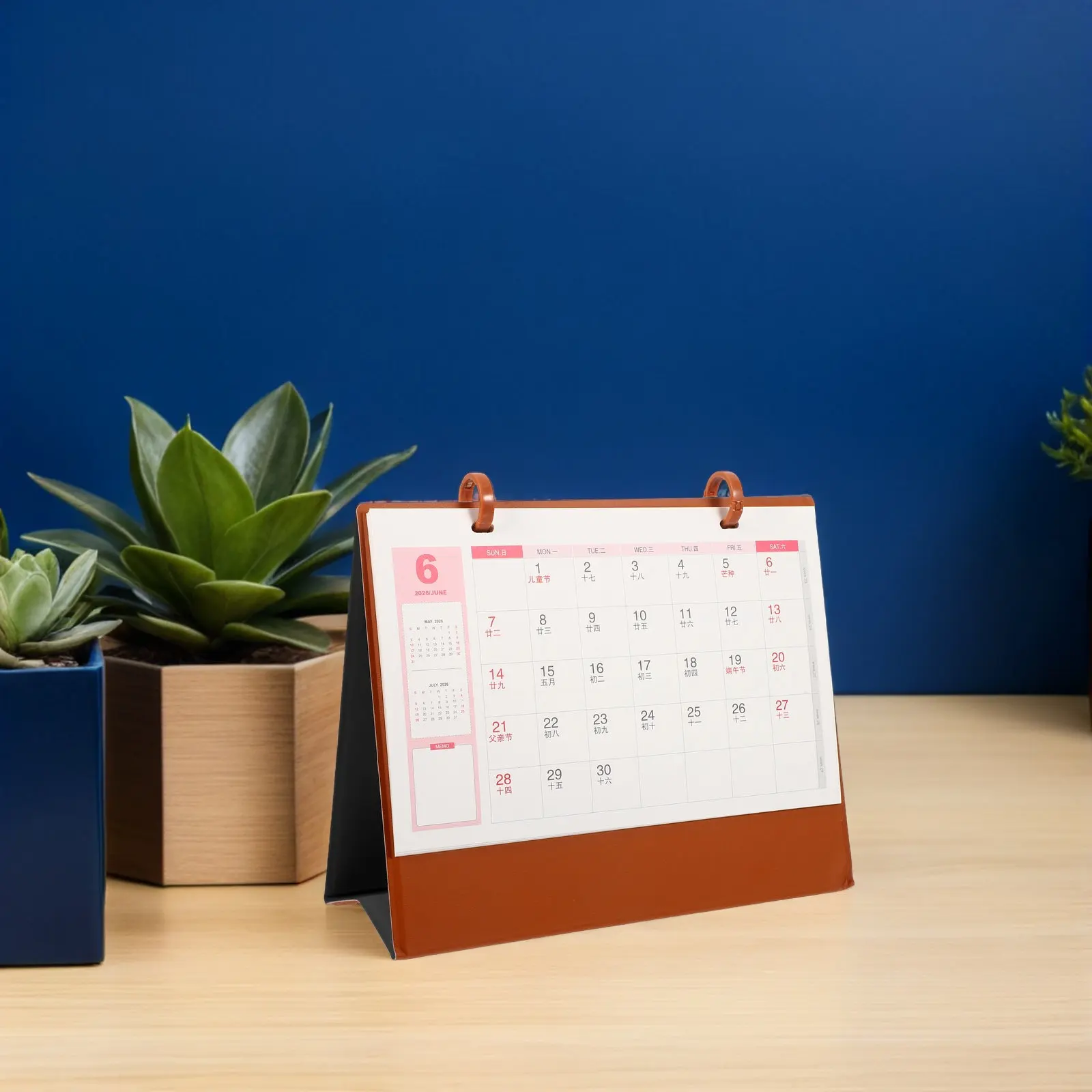 Large 2024 Horse Year Desktop Calendar Traditional Chinese Style Annual Planner Office Organizer Practical Decorative Schedule