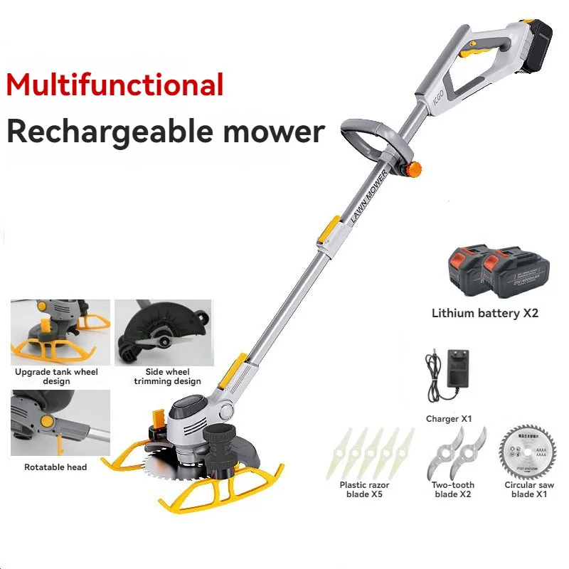 Multi-function Electric Lawn Mower Length Adjustable Cordless Handheld Rechargeable Garden Shrub Pruner