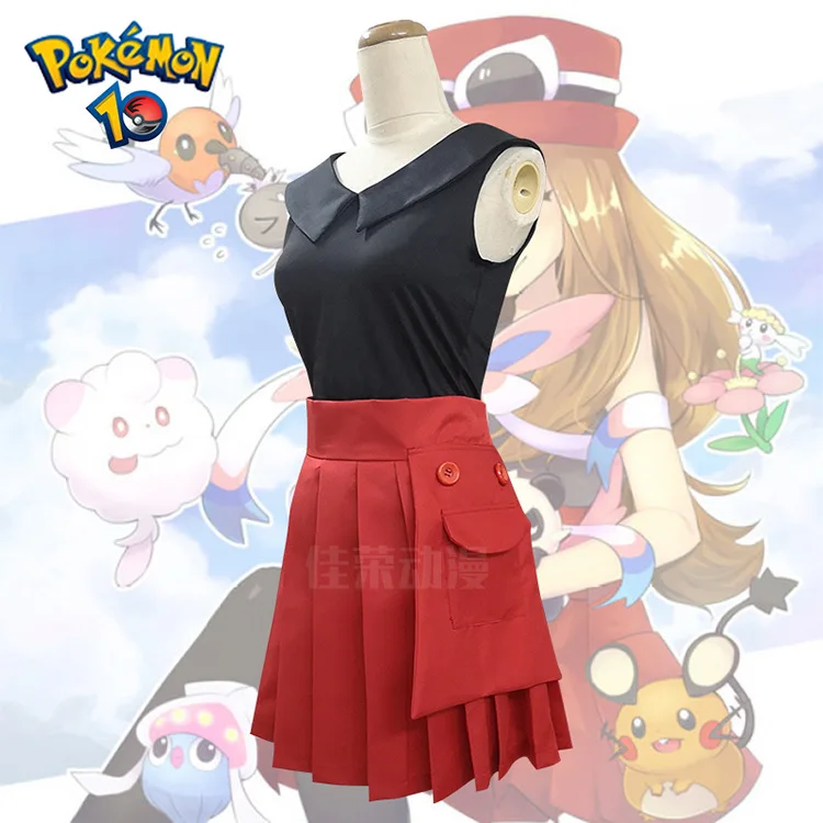 Anime Poke XY Before Kalos Quest Serena Default mon Outfit Cosplay Costume Women Full Set Costumes Halloween Accessories Suits