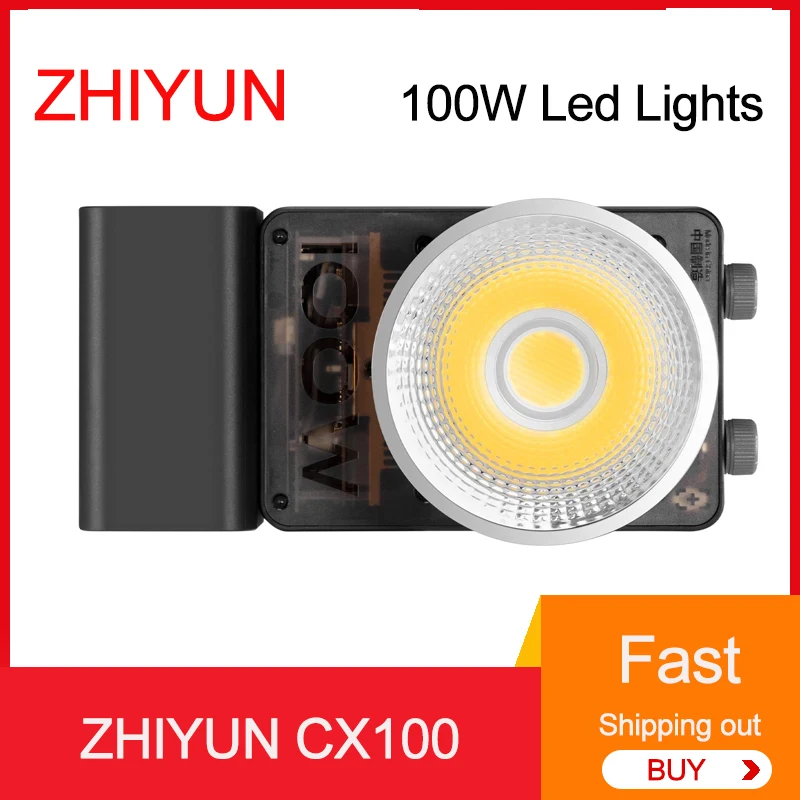 ZHIYUN CX100 100W Pocket Photography LED light Studio Video Fill Light 2700K-6500K for Live Streaming Photography Lamp for Video