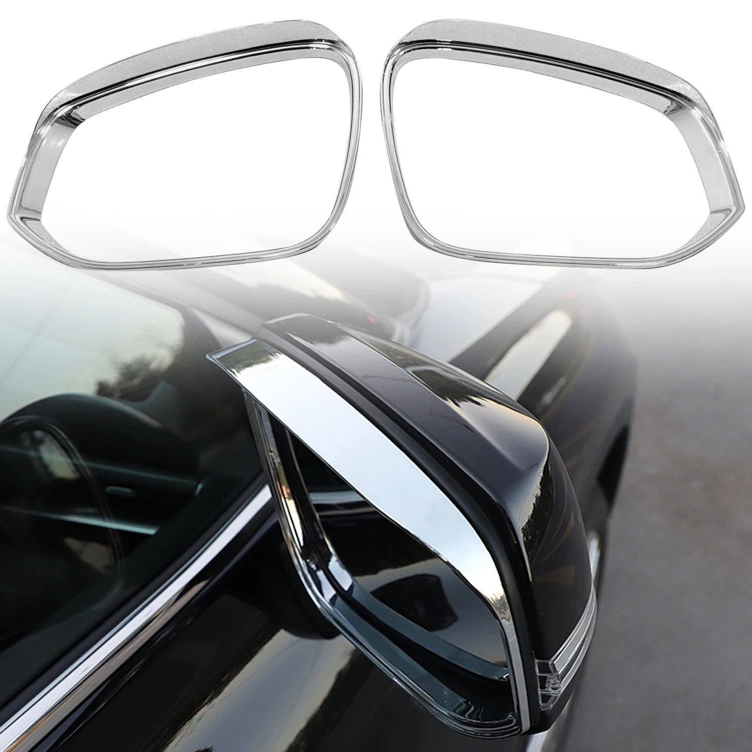 

for Toyota Highlander XU70 2020-2024 Side Door Rearview Rear View Mirror Rain Shield Protector Cover Frame ABS 2pcs