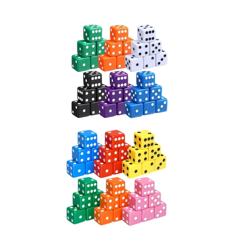 Assorted Number Marker Set, Six Sides Acrylic Dices 36 Acrylic 19mm Counters Gathering Festival Party Board Card Game Props 69HD