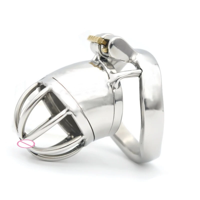 Small Penis Lock Male Stainless Steel Cock Cage Chastity Device Penis Lock Erotic Bondage Husband Loyalty Big Metal Cock Cage view 3