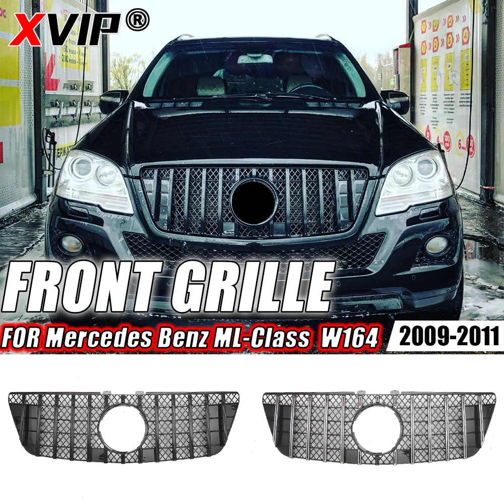 

XVIP Chrome Black Diamonds Style Front Racing Grille For Mercedes Benz ML-Class W164 2009-2011 ML350 ML500 ML550 Bumper Grilles