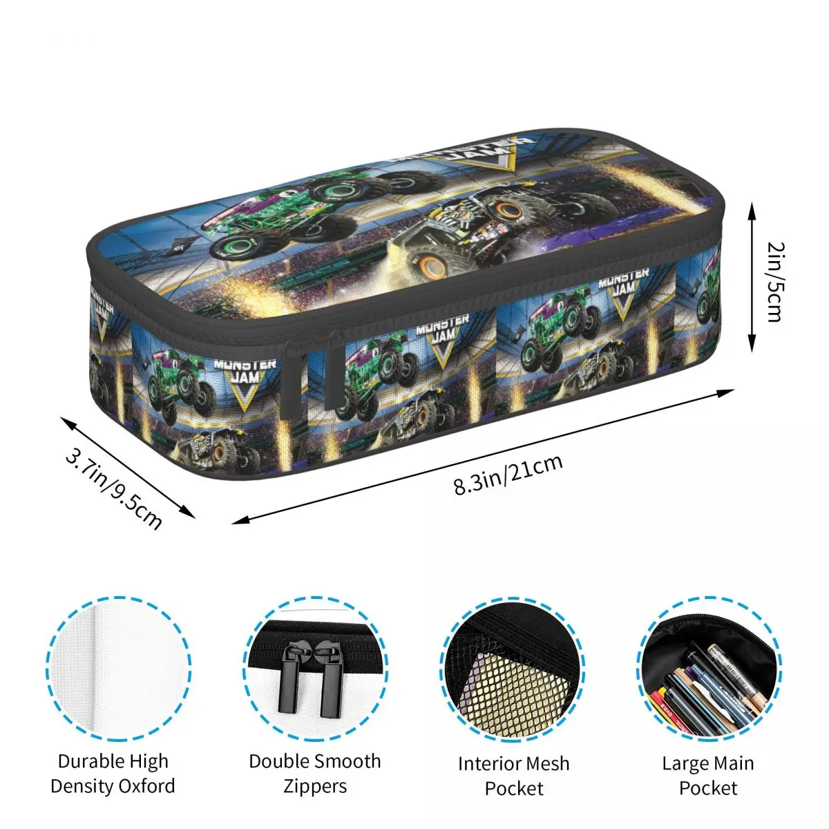 مقلمة كلاسيكية بنمط مونستر جام لصبي فتاة صندوق القلم المدرسية حقيبة أقلام رصاص لوازم مكتبية حقيبة حامل القلم