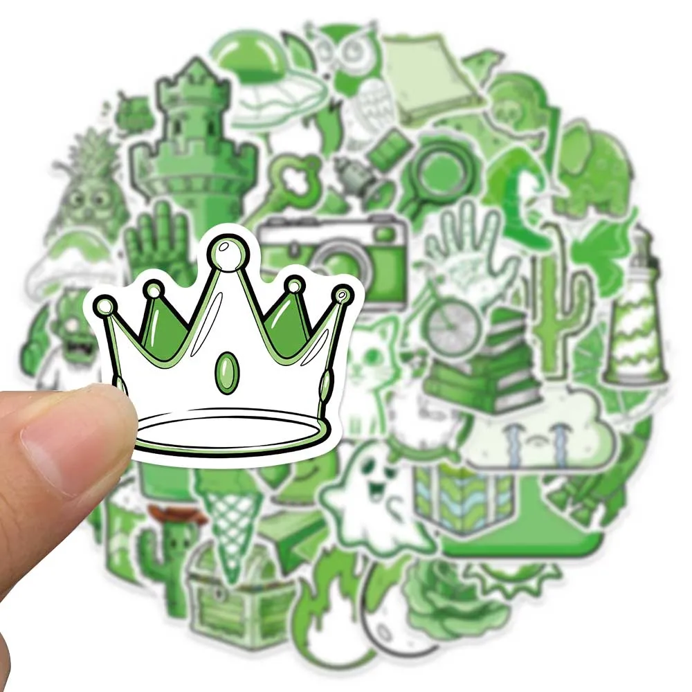 50 قطعة نمط INS الأخضر بشكل طبيعي مضحك ريترو ملصق دفتر الأمتعة المحمول سكيت الشارات #2