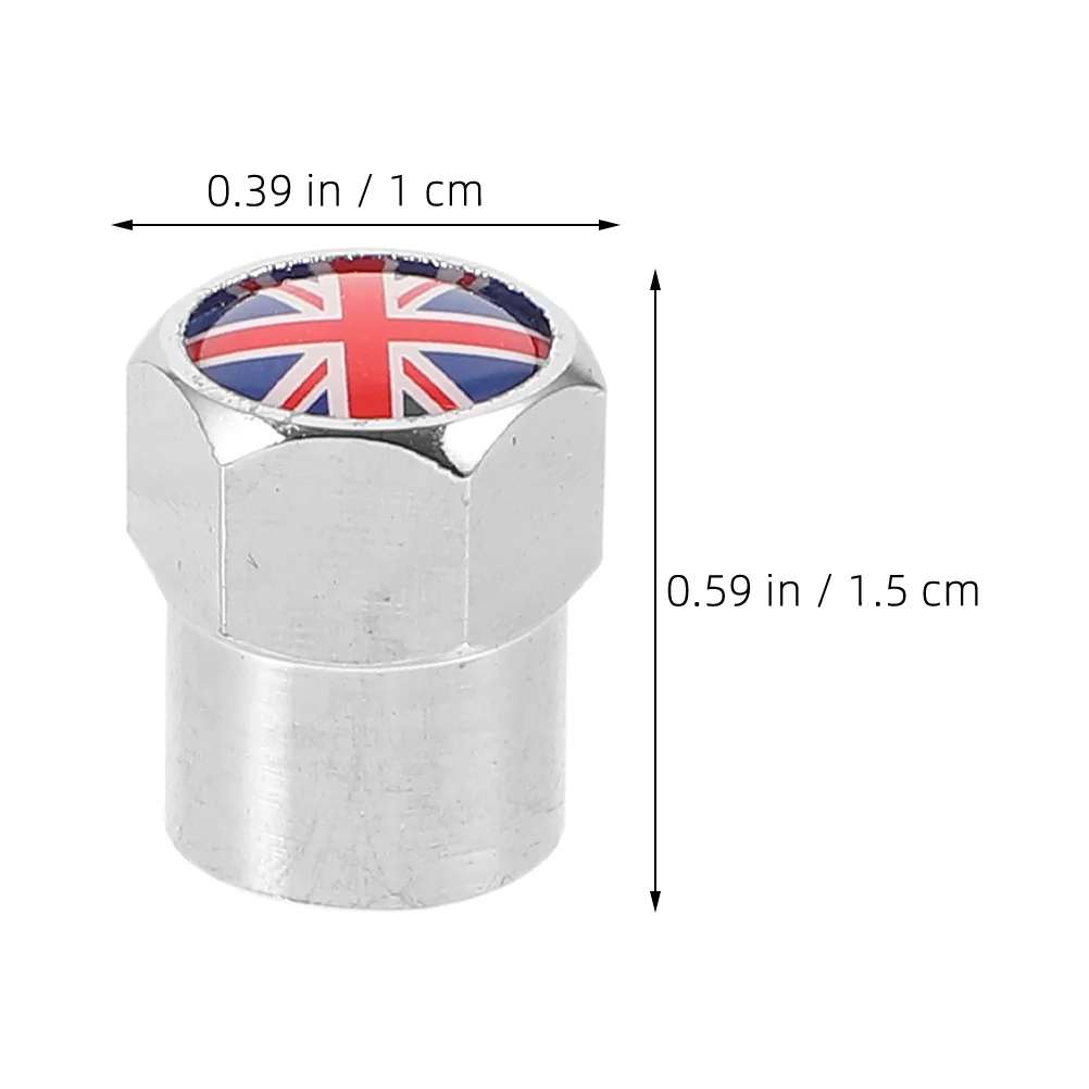Tampas da haste da válvula do pneu de aço inoxidável, 8 peças, estilo bandeira do Reino Unido para carros, caminhões, motocicletas, tampa da válvula da roda, acessórios automotivos