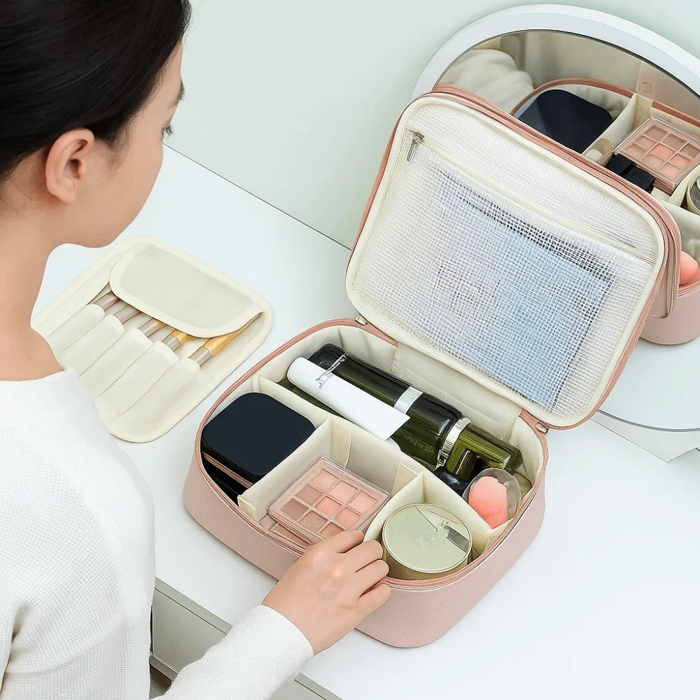 

Водонепроницаемая женская косметичка большой емкости, ручная дорожная косметичка для хранения средств по уходу за кожей, пыленепроницаемая сумка для хранения макияжа на открытом воздухе