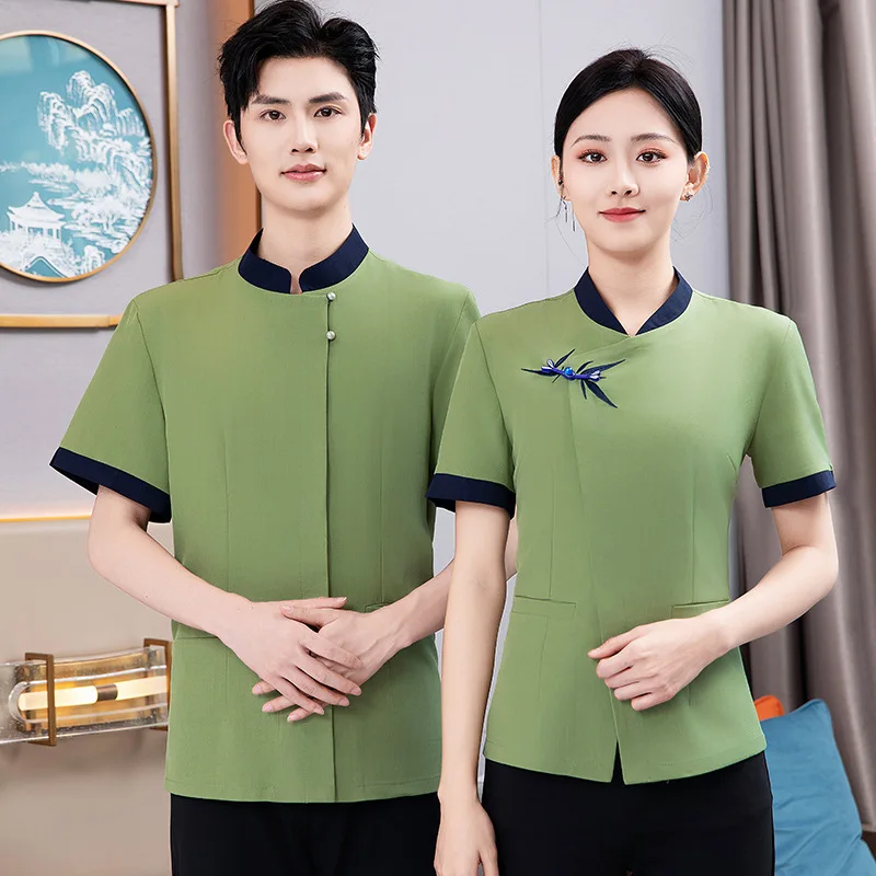 

Рабочая одежда для персонала по уборке помещений с коротким рукавом, униформа для горничных в отелях для женщин на лето