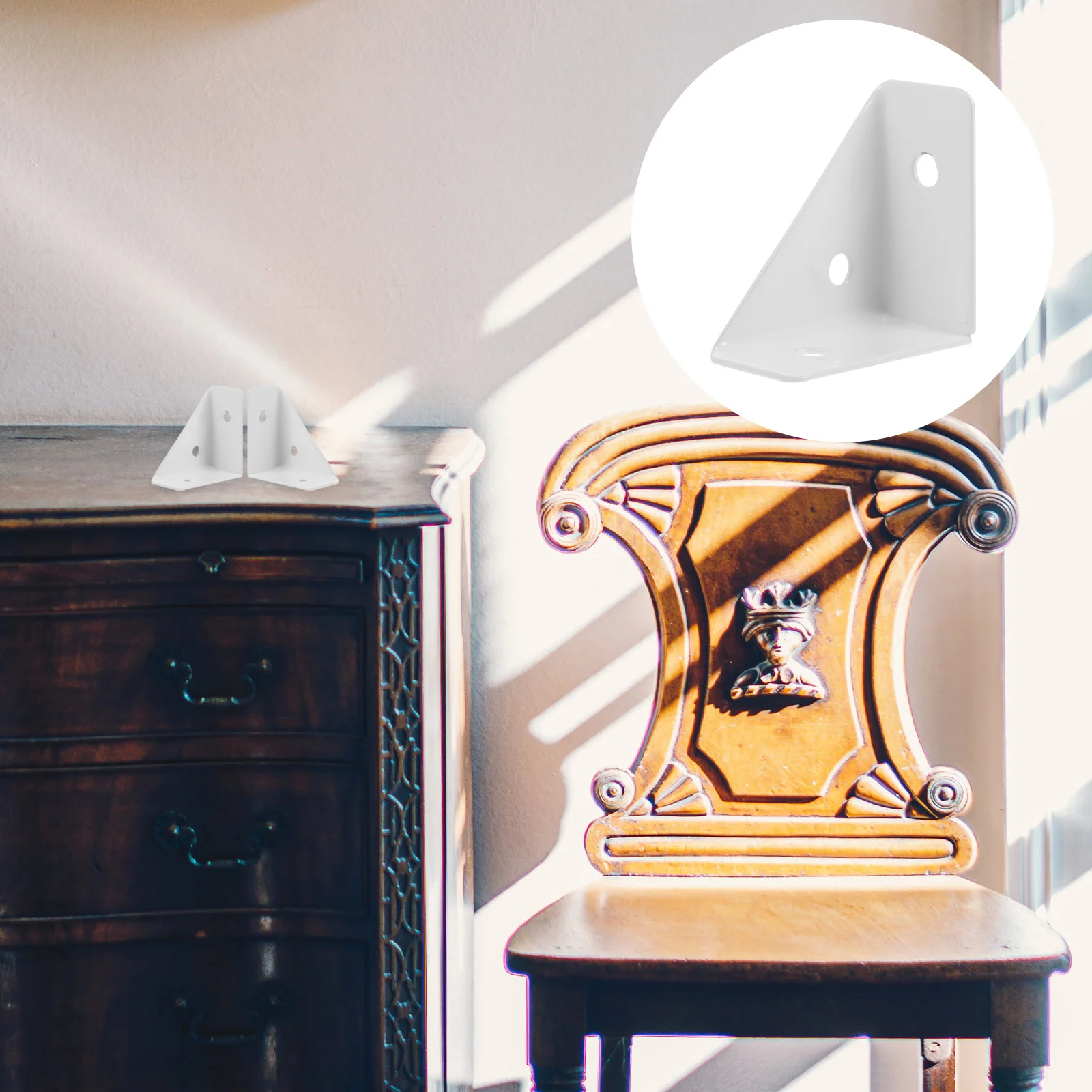 

12Pcs Corner Bracket Metal Triangle Brace Reinforced Shelf Mounting Brackets Cabinet Connector Stable Furniture Fasteners