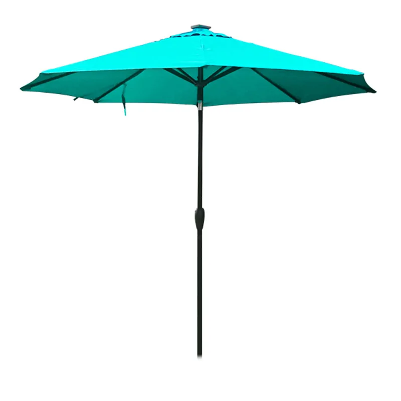 

Center column parasol outdoor umbrella camping sun umbrella solar garden with lamp