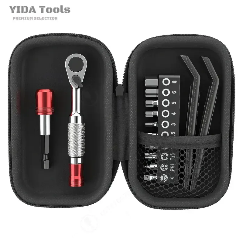 Multifunctional Ratchet Wrench Set Bicycle Repair Kit Mini Screwdriver Batch Handle Tool