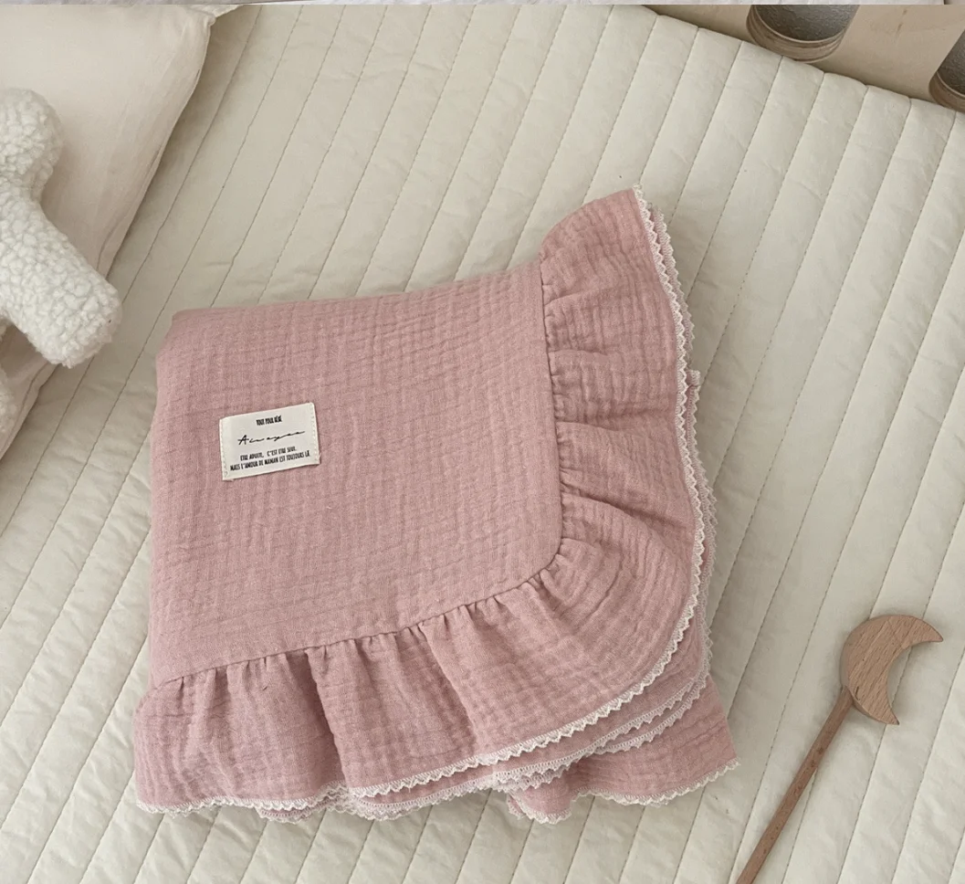 SummerBaby Deken Pasgeboren Mousseline Inbakeren Dekens Voor Jongen Meisje Katoen Zachte Ruche Kwekerij Ontvangen Deken Voor Bed Wieg Quilt
