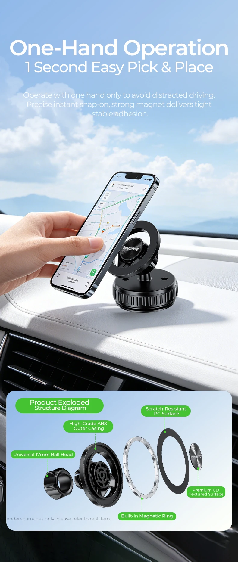 Magnetischer Telefonhalter & Zubehör für MagSafe Gym, Verstellbarer Magnet, Stoßfester Ständer für Auto-Handys, kompatibel mit iPhone Pro und Samsung – Detail 21