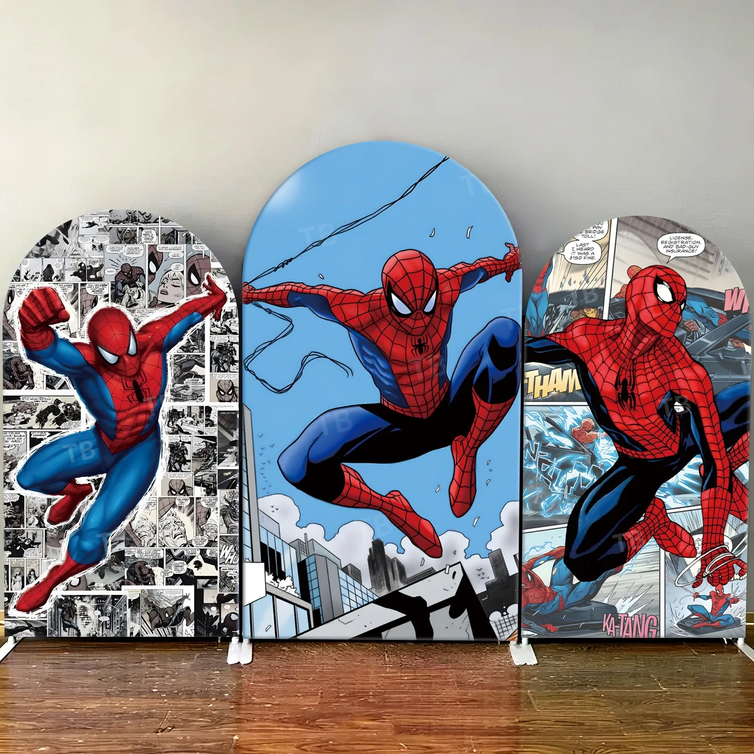 

TB Superhero Spider-Man Arch Backdrop Cover Marvel Theme Boy Birthday Party Decor Baby Shower Photograph Background Wall Props