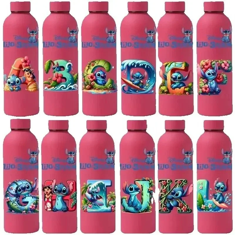 Botella térmica Disney Lilo Stitch de 500ML, taza térmica de acero inoxidable, botella esmerilada para café y Cola, taza de agua para deportes y acampada al aire libre