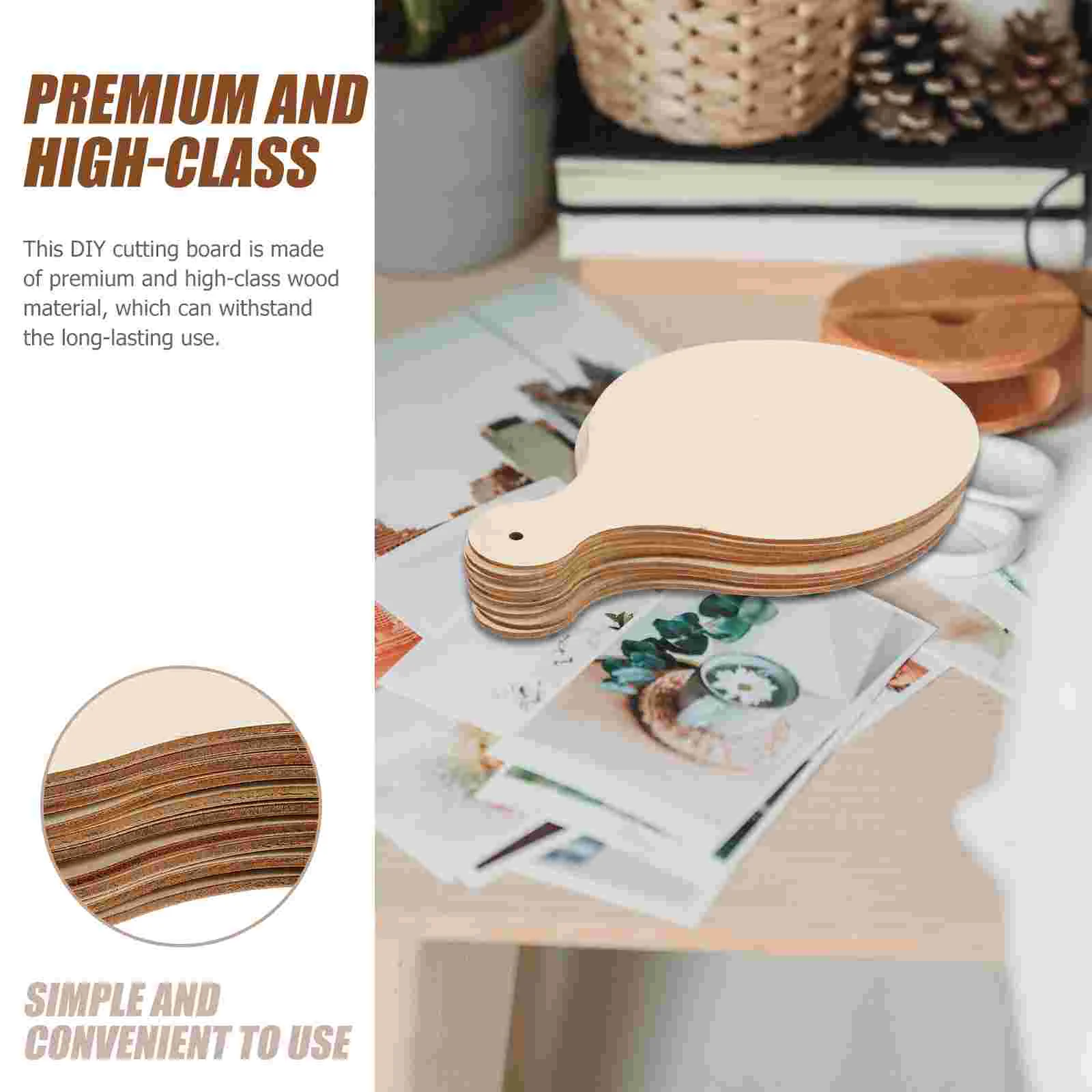 10 Pcs Round Wooden Board Cutting DIY Boards Tray Fruit Mini Chopping Unfinished Drawing Kitchen Serving