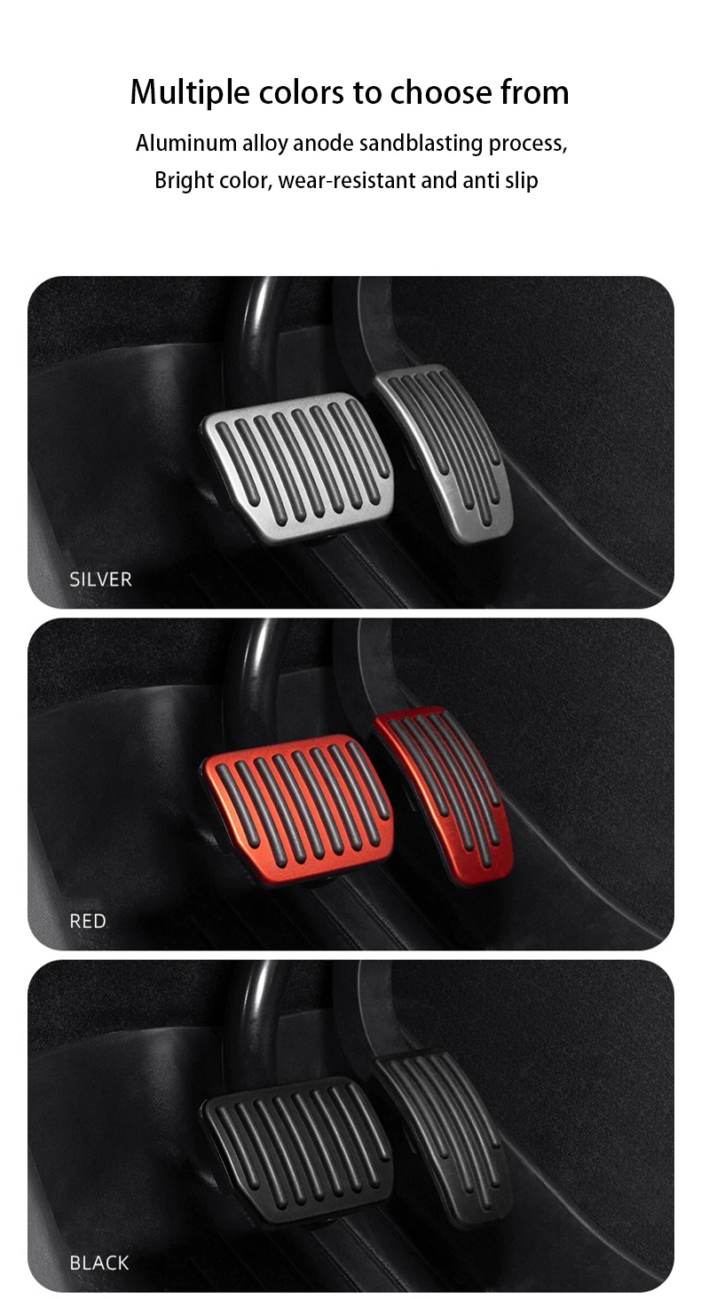 Für Tesla Model Y Juniper 2025 Model 3 Highland 2024+ Fußpedalauflagen aus Edelstahl mit Rutschfestem Zubehör, 2er-Set – Detail 7