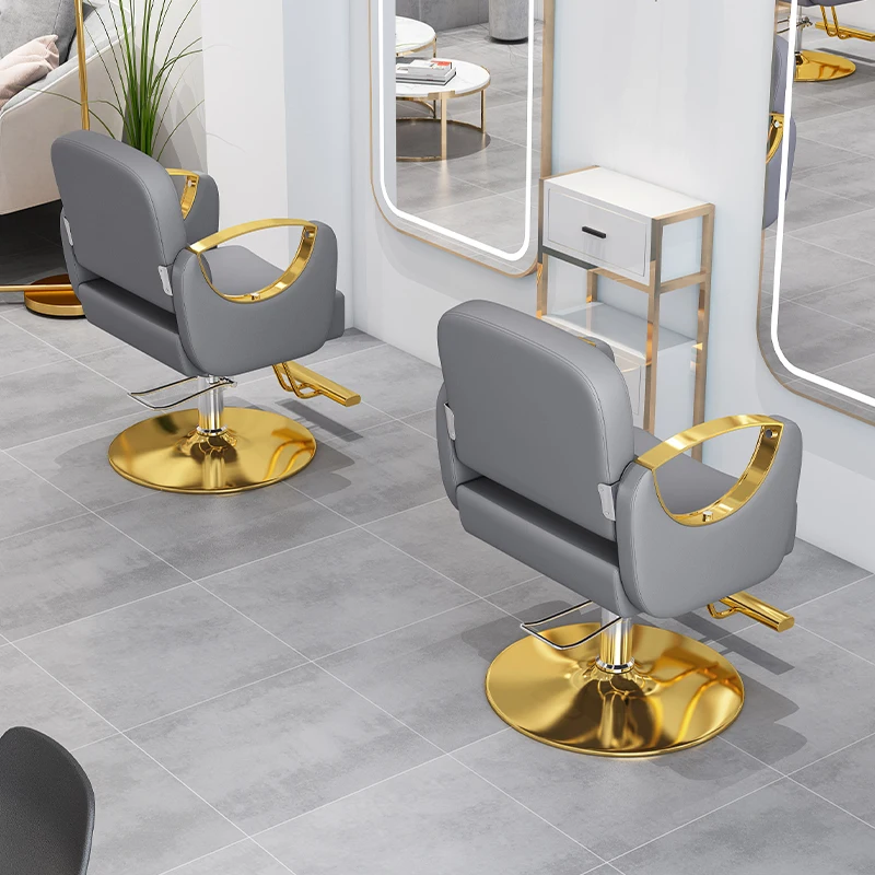 كرسي حلاق فاخر لتصفيف الشعر والاستقبال الاحترافي كرسي حلاق مانيكير Sillas De Barberia أثاث صالون احترافي