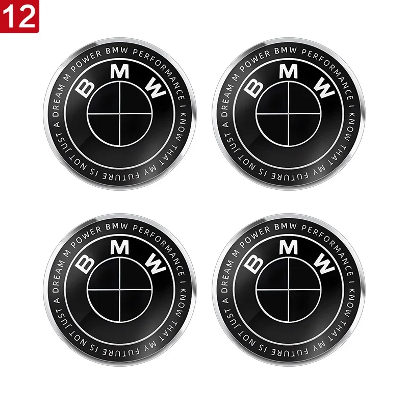 4PCS 56MM 60MM 65MM Car Emblem Wheel Center Hub Caps Stickers for BMW E28 E32 E34 E53 E64 F10 F20 F30 X1 X3 X5 X6 E71 E90 E91