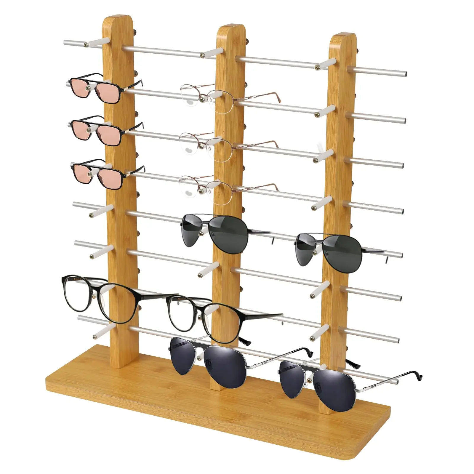 

Sunglasses Rack Eyeglass Holder Stand, 24 Pair Eyewear Holder/Sunglasses Organizer Stand for Home or Glasses Shop Display