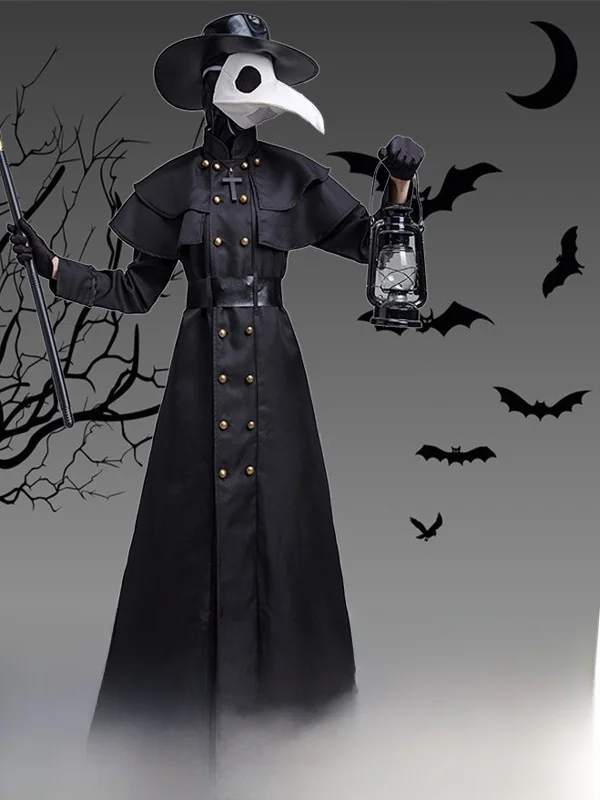 

Костюм доктора-чума для взрослых на Хэллоуин, в стиле стимпанк, с длинным носом, маска в виде вороны, средневековый костюм медицинского работника