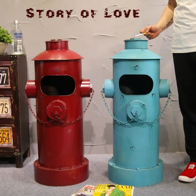 

American Industrial Style Retro Trash Can LOFT Pedal Fire Hydrant Paper Basket Home Creative Bar Decoration Ornaments