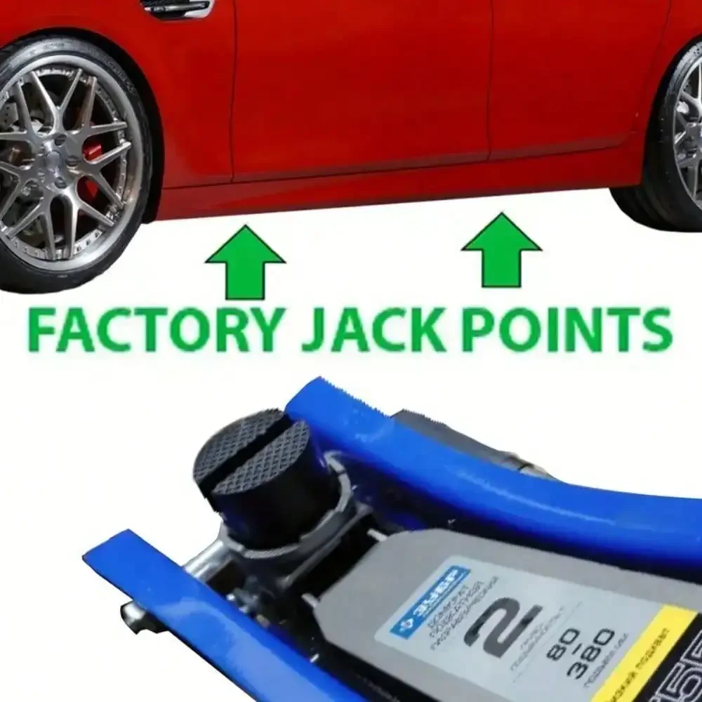 Universal jack rubber support pad durable and wear-resistant car care slotted frame rail floor socket adapter lifting. cushion