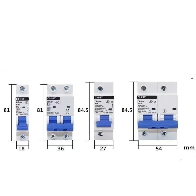 CHINT DC CB-60 CB-125 Circuit Breaker MCB Photovoltaic Electric Vehicle CB-60A 1P 2P 16A 63A 125A DC Original Product