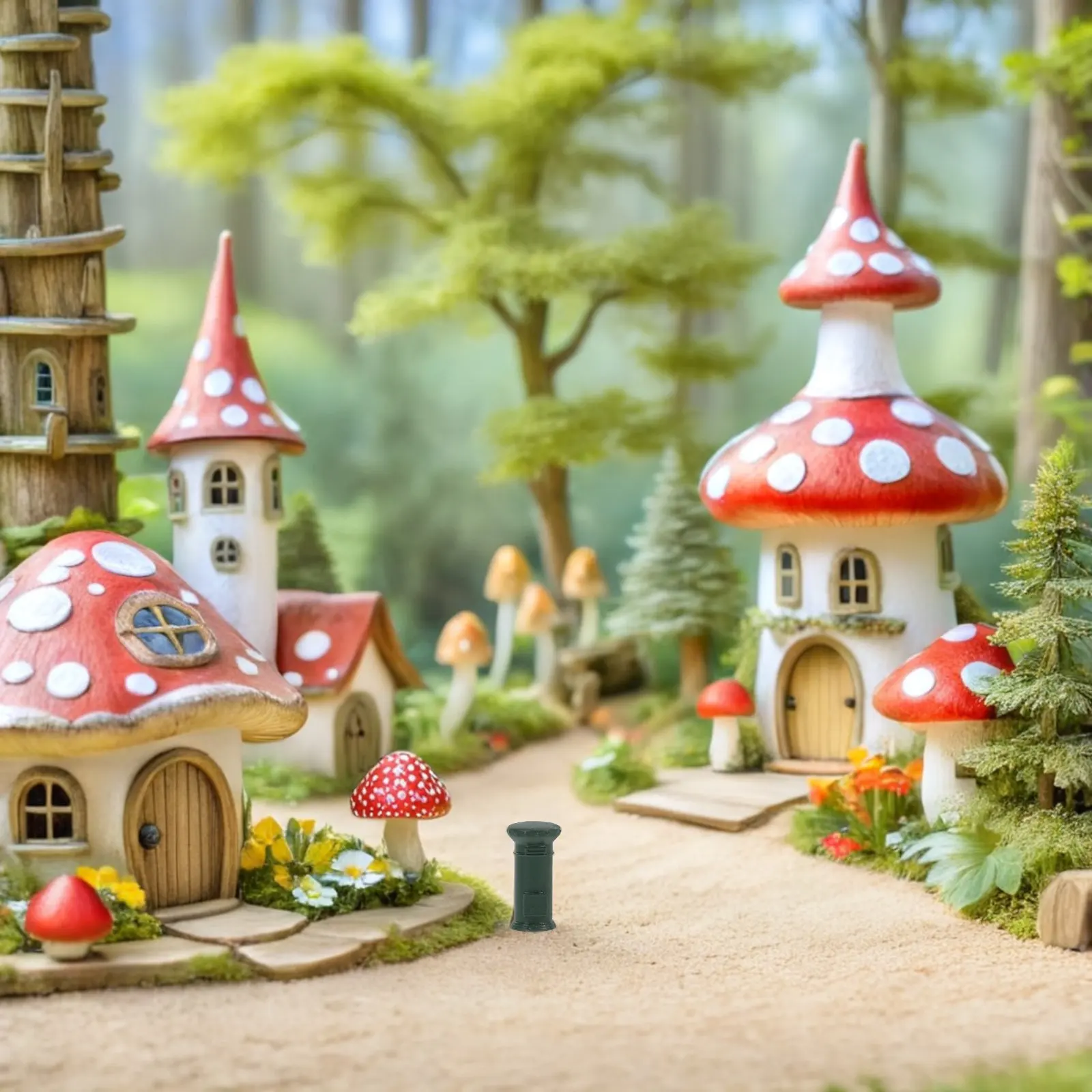 Miniature Vintage Mailbox Realistic Design DIY Sand Table Micro Landscape Props for Garden Architecture Scenery